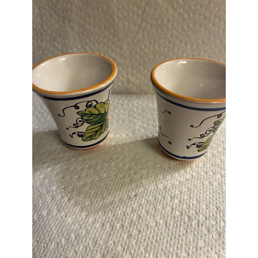 Pallini Limoncello Deruta Italy Italian Ceramic Pottery Shot Glasses Lot Of 2 - Picture 4 of 10